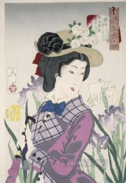  Japanese Canvas - a married woman in the meiji period Tsukioka Yoshitoshi Japanese
